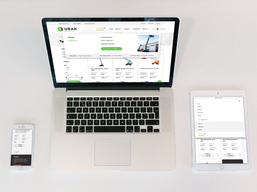 Responsive CRO website Ubak Machines - Gaaf digital agency