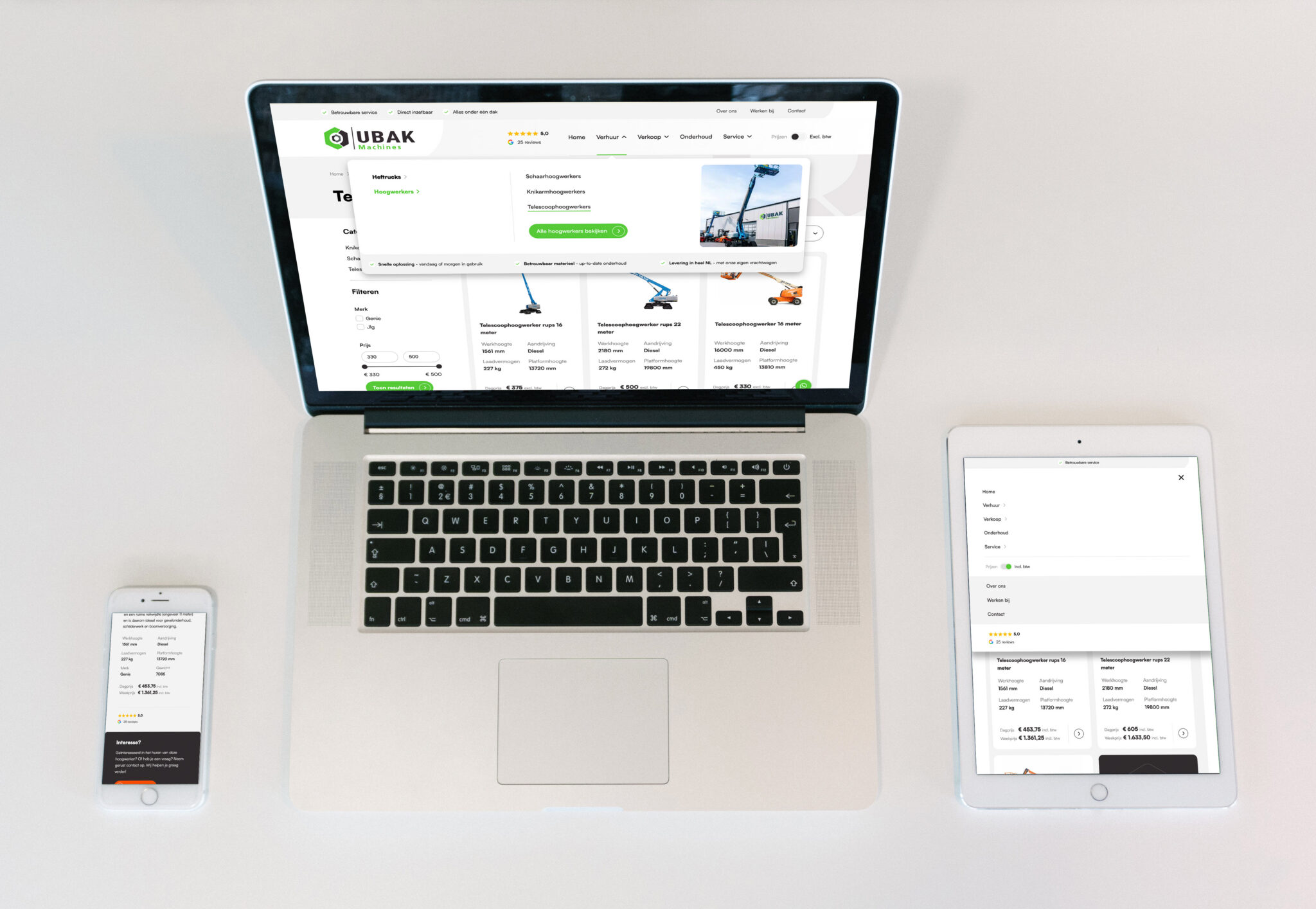 Responsive CRO website Ubak Machines - Gaaf digital agency